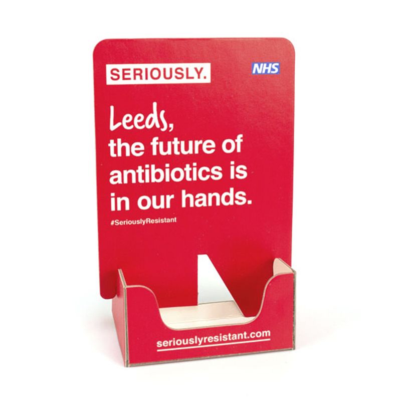 strut cards printing nhs antibiotics information strut card twist and lock